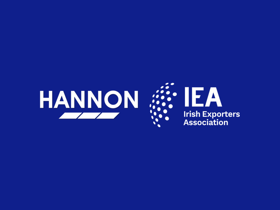 Two company logos on dark blue background