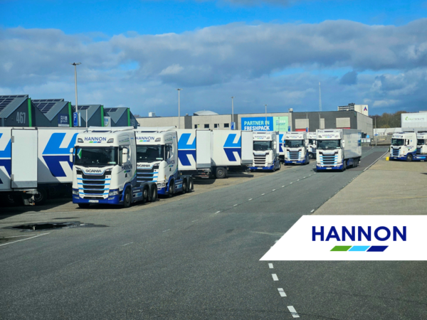 Lorries lined up at a depot