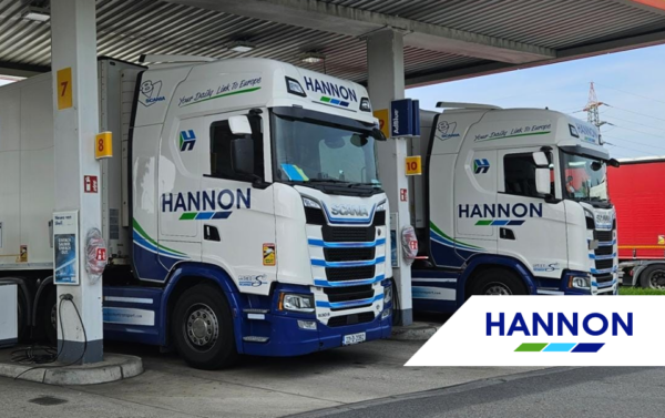Lorries at a petrol station