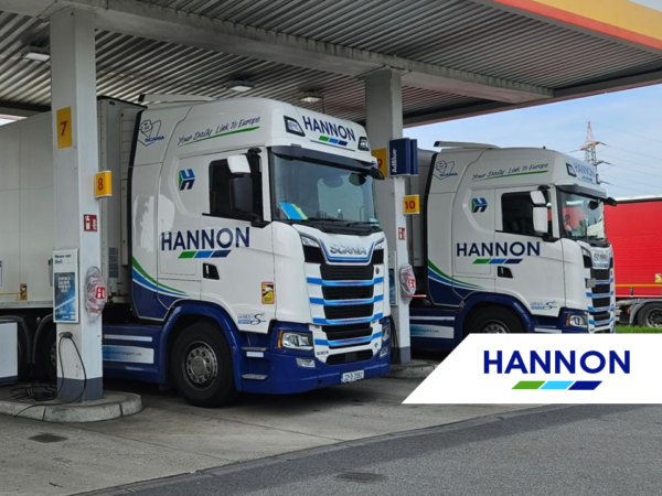 Lorries at a petrol station