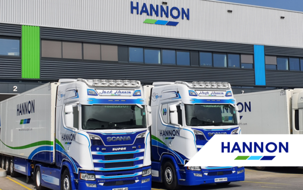 Lorries parked in front of warehouse