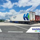 Lorry in parking lot