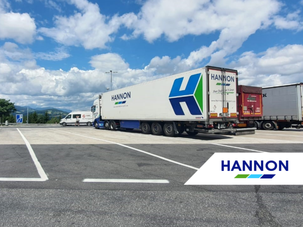 Lorry in parking lot