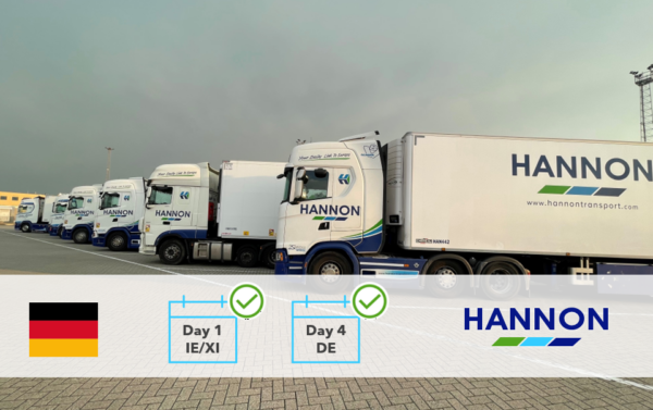 Row of lorries parked