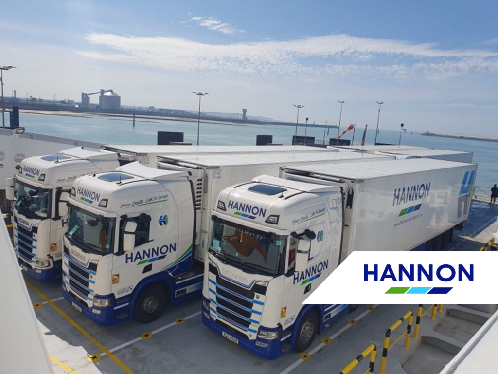 Multiple HANNON lorries on a ferry