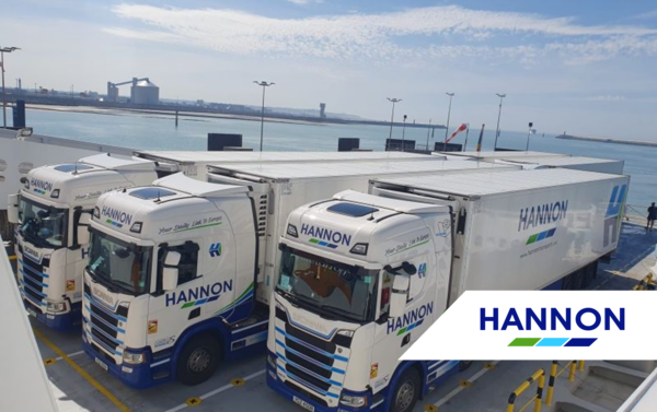 Multiple HANNON lorries on a ferry