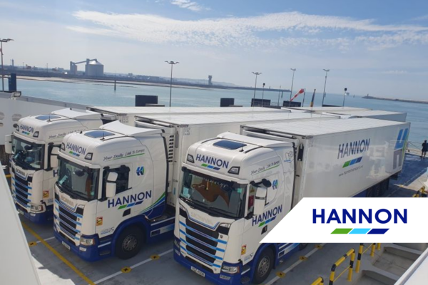 Multiple HANNON lorries on a ferry